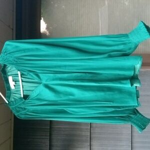 Loft emerald balloon sleeve top Med